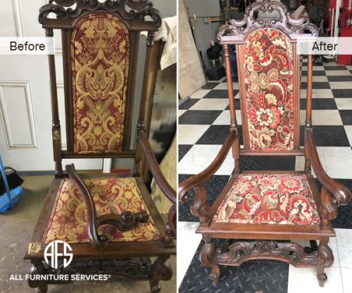 Antique-chair-hand-frame-leg-repair-restoration-upholstery